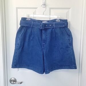 Ann Taylor Belted Denium Shorts